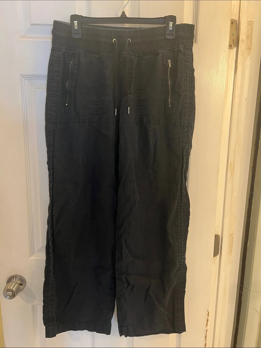 Athleta Cabo Linen Wide Leg Pant with Drawstring